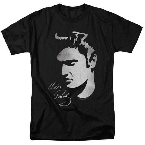 Elvis Presley Face Adult 18/1 T-Shirt Black