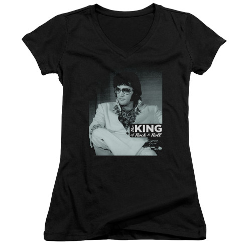 Elvis Presley Good To Be Classic Junior Women's V-Neck T-Shirt Black