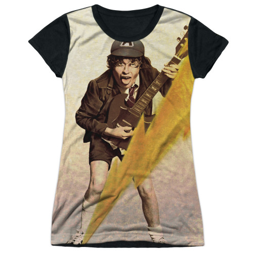 AC/DC Higher Voltage Junior Women's Sublimated T-Shirt White