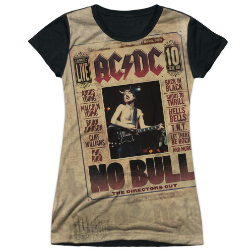 AC/DC No Bull Junior Women's Sublimated T-Shirt White