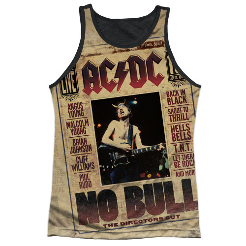AC/DC No Bull Adult Sublimated Tank Top T-Shirt White/Black