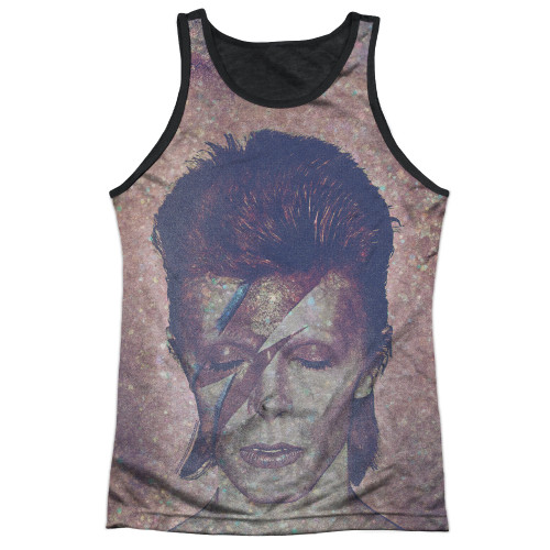 David Bowie Glam Adult Sublimated Tank Top T-Shirt White/Black