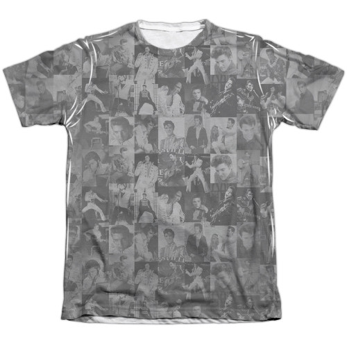 Elvis Presley TCB Crowd (Front/Back Print) Adult Sublimated T-Shirt White
