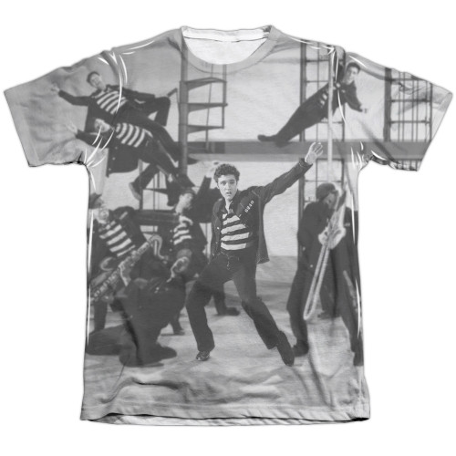 Elvis Presley Jubilant Felons (Front/Back Print) Adult Sublimated T-Shirt White