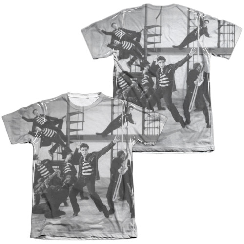 Elvis Presley Jubilant Felons (Front/Back Print) Adult Sublimated T-Shirt White