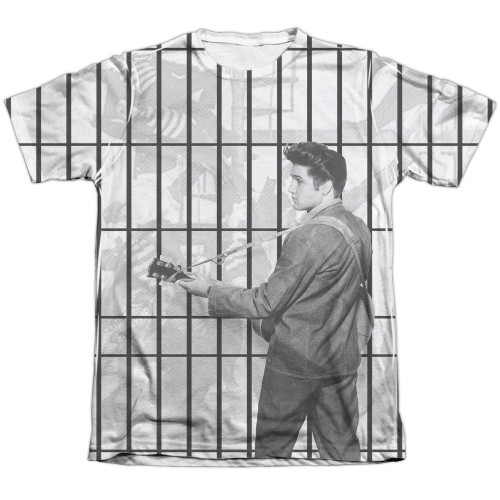 Elvis Presley Whole Cell Block (Front/Back Print) Adult Sublimated T-Shirt White