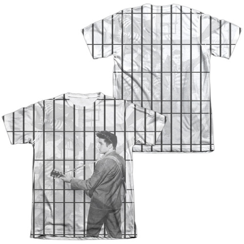 Elvis Presley Whole Cell Block (Front/Back Print) Adult Sublimated T-Shirt White