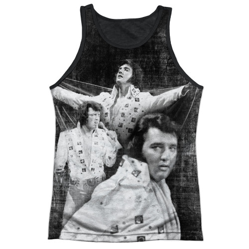 Elvis Presley Legendary Performance Adult Sublimated Tank Top T-Shirt White/Black