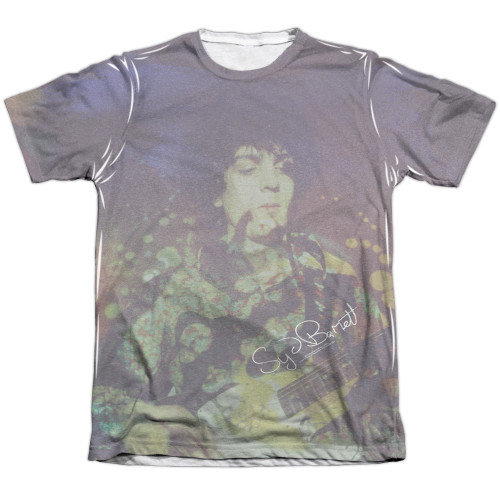 Syd Barrett Pink Floyd Title (Front/Back Print) Adult Sublimated T-Shirt White