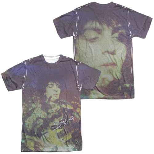 Syd Barrett Pink Floyd Title (Front/Back Print) Adult Sublimated Crew T-Shirt White