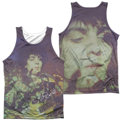 Syd Barrett Pink Floyd Title (Front/Back Print) Adult Sublimated Tank Top T-Shirt White