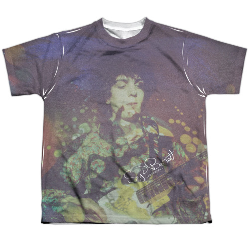 Syd Barrett Pink Floyd Title Youth Sublimated Crew T-Shirt White