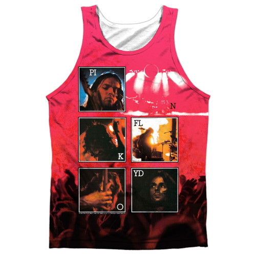 Pink Floyd Live (Front/Back Print) Adult Sublimated Tank Top T-Shirt White