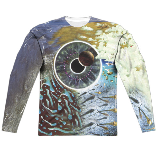 Pink Floyd Pulse (Front/Back Print) Adult Sublimated Long Sleeve T-Shirt White