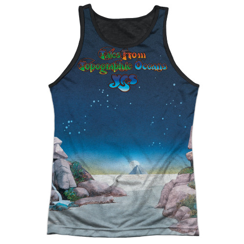 Yes Topographic Oceans Adult Sublimated Tank Top T-Shirt White/Black