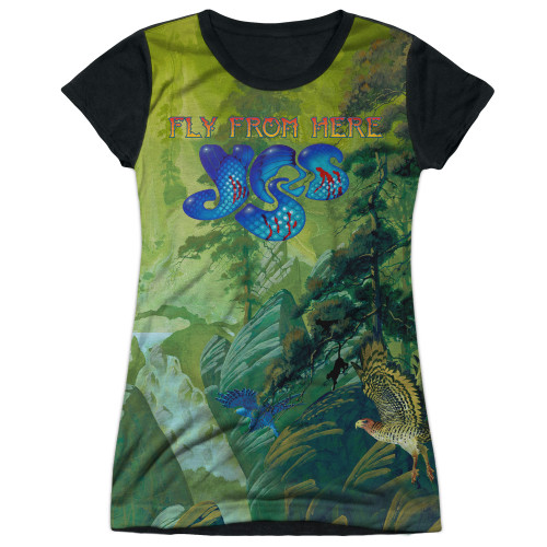 Yes Fly From Here Junior Women's Sublimated T-Shirt White