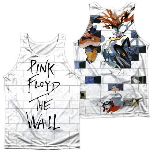 Roger Waters Pink Floyd The Wall (Front/Back Print) Adult Sublimated Tank Top T-Shirt White