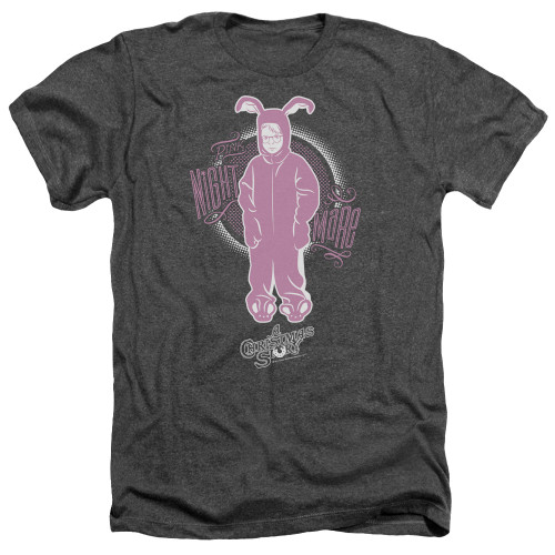 A Christmas Story Pink Nightmare Adult Heather T-Shirt Charcoal A Christmas Story Pink Nightmare Adult Heather T-Shirt Charcoal