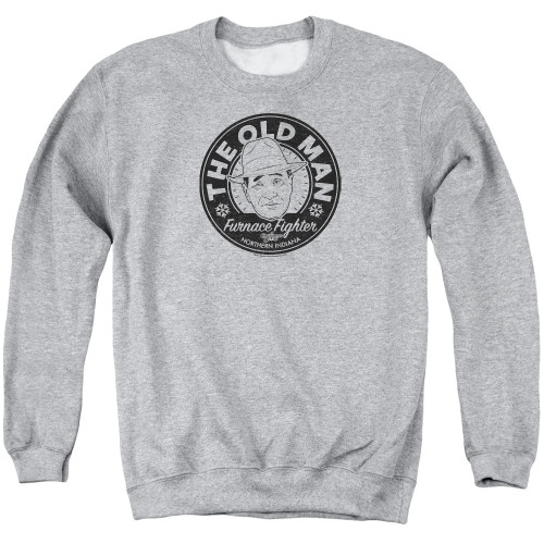 A Christmas Story The Old Man Adult Crewneck Sweatshirt Athletic Heather