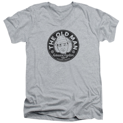 A Christmas Story The Old Man Adult V-Neck T-Shirt Athletic Heather A Christmas Story The Old Man Adult V-Neck T-Shirt Athletic Heather