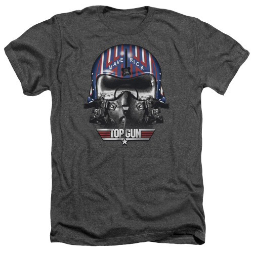 Top Gun Maverick Helmet Adult Heather T-Shirt Charcoal