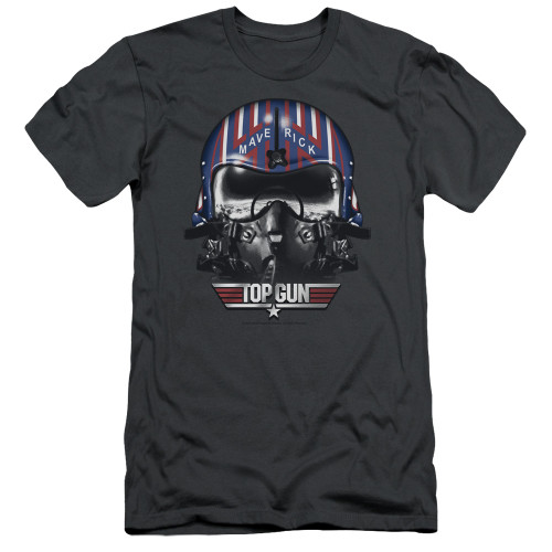 Top Gun Maverick Helmet S/S Adult 30/1 T-Shirt Charcoal