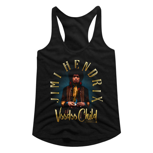 Jimi Hendrix Newdoo Child Black Junior Women's Racerback Tank Top T-Shirt