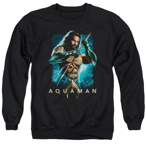 Aquaman Movie Trident Adult Crewneck Sweatshirt Black