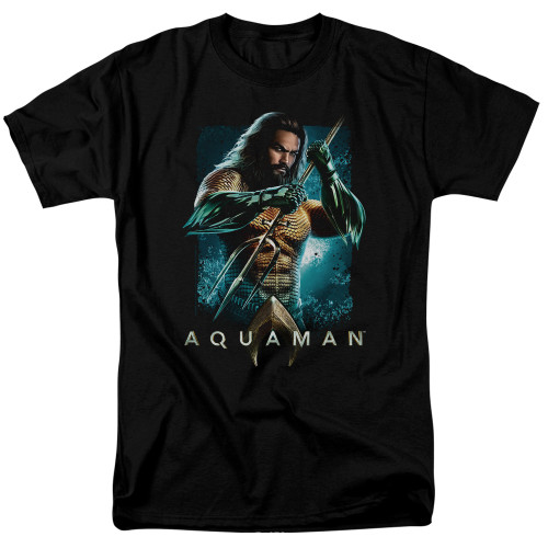 Aquaman Movie Trident Adult 18/1 T-Shirt Black