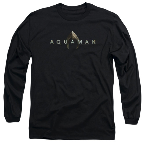 Aquaman Movie Logo Long Sleeve Adult T-Shirt Black