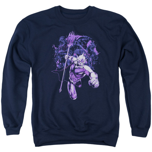 Aquaman Movie Evil Doers Adult Crewneck Sweatshirt Navy