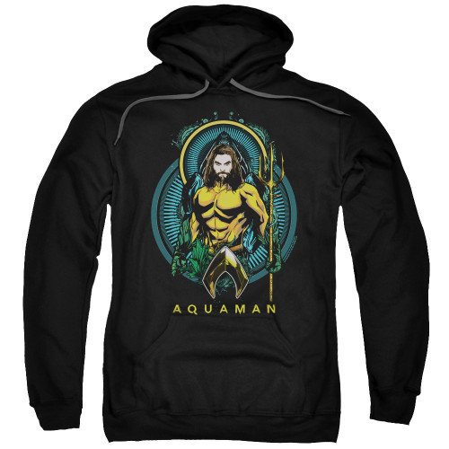 Aquaman Movie Aqua Nouveau Adult Pullover Hoodie Sweatshirt Black