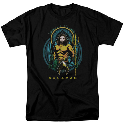Aquaman Movie Aqua Nouveau Adult 18/1 T-Shirt Black