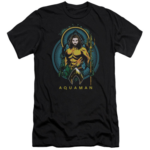 Aquaman Movie Aqua Nouveau Adult 30/1 T-Shirt Black
