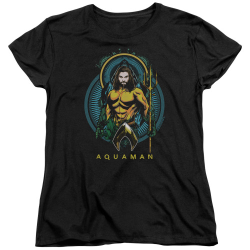 Aquaman Movie Aqua Nouveau Women's T-Shirt Black