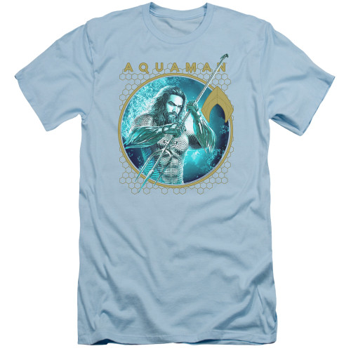 Aquaman Movie Trident Of Neptune Adult 30/1 T-Shirt Light Blue