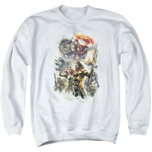 Aquaman Movie King Of Atlantis Adult Crewneck Sweatshirt White