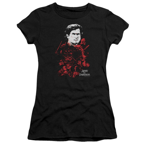 Army of Darkness Pile Of Baddies Junior Women's Sheer T-Shirt Black