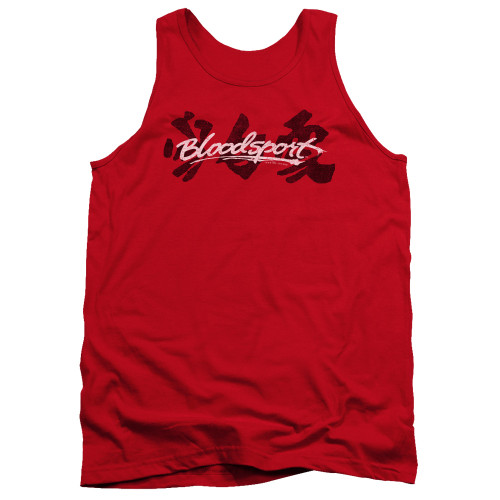 Bloodsport Kanji Adult Tank Top T-Shirt Red