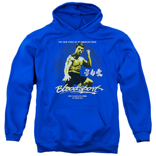 Bloodsport American Ninja Adult Pullover Hoodie Sweatshirt Royal Blue