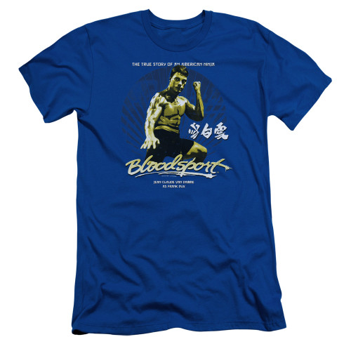 Bloodsport American Ninja Adult 30/1 T-Shirt Royal Blue