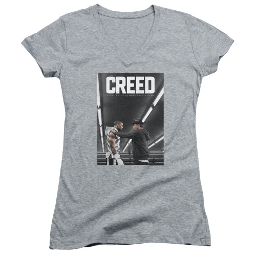 Creed Poster Junior Women's V-Neck T-Shirt Athletic Heather