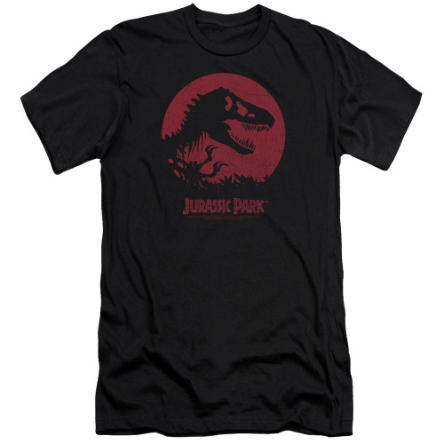 Jurassic Park T-Rex Sphere Premium Adult 30/1 T-Shirt Black