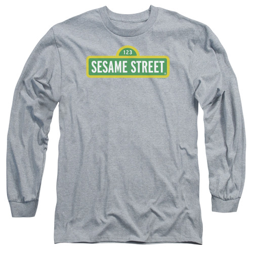 Sesame Street Logo Adult Long Sleeve T-Shirt Athletic Heather