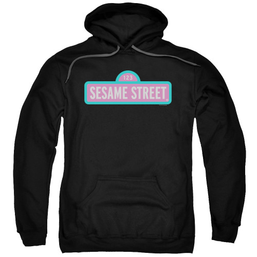 Sesame Street Alt Logo Adult Pullover Hoodie Sweatshirt Black