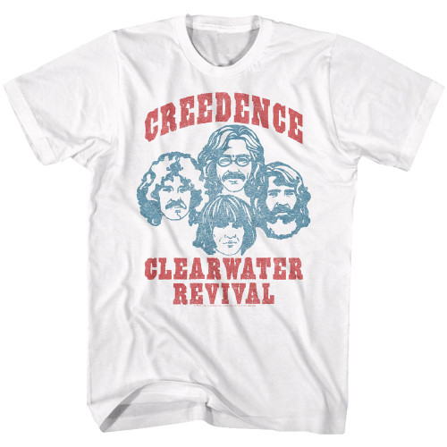Creedence Clearwater Revival Band White Adult T-Shirt