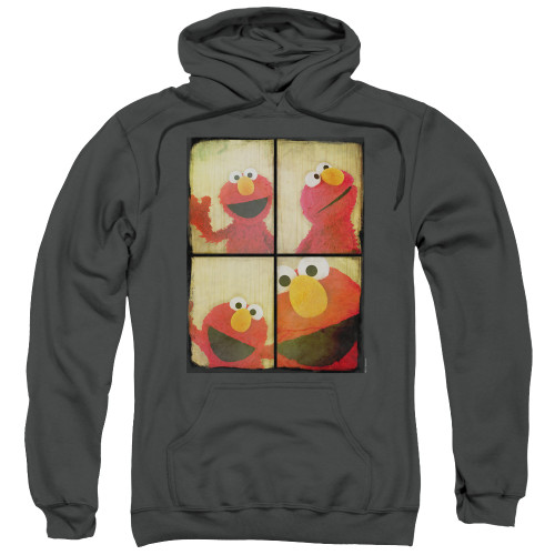 Sesame Street Photo Booth Elmo Adult Pullover Hoodie Sweatshirt Charcoal