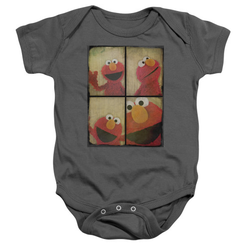 Sesame Street Photo Booth Elmo Baby Onesie T-Shirt Charcoal