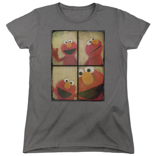 Sesame Street Photo Booth Elmo Women's T-Shirt Charcoal