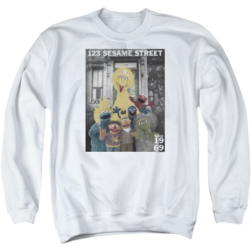 Sesame Street Best Address Adult Crewneck Sweatshirt White